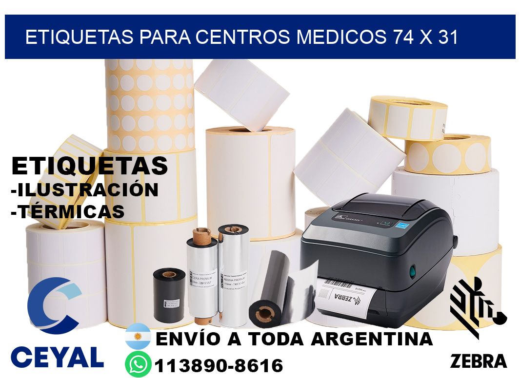 ETIQUETAS PARA CENTROS MEDICOS 74 x 31