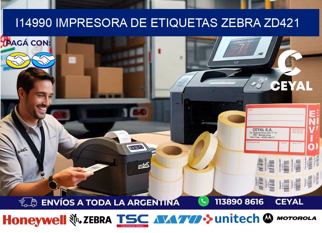 I14990 impresora de etiquetas Zebra ZD421
