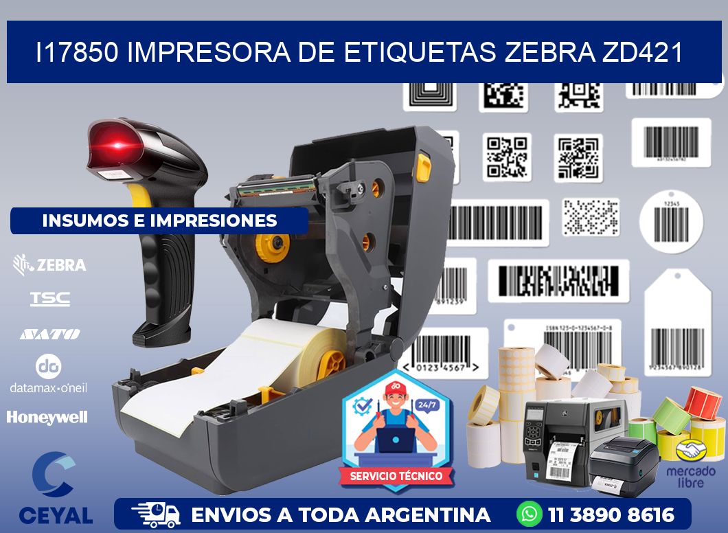 I17850 impresora de etiquetas Zebra ZD421