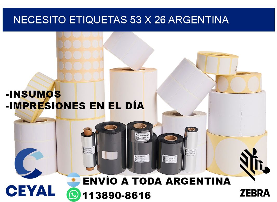 Necesito etiquetas 53 x 26 argentina