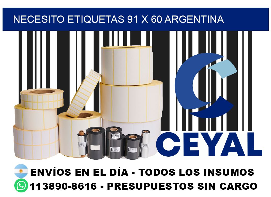 Necesito etiquetas 91 x 60 argentina