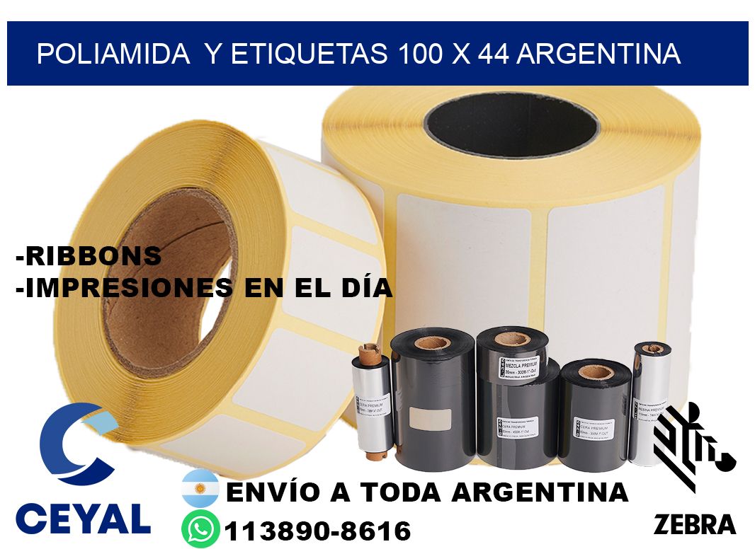 Poliamida  y etiquetas 100 x 44 argentina