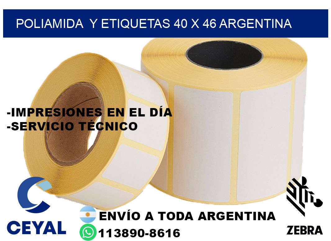 Poliamida  y etiquetas 40 x 46 argentina