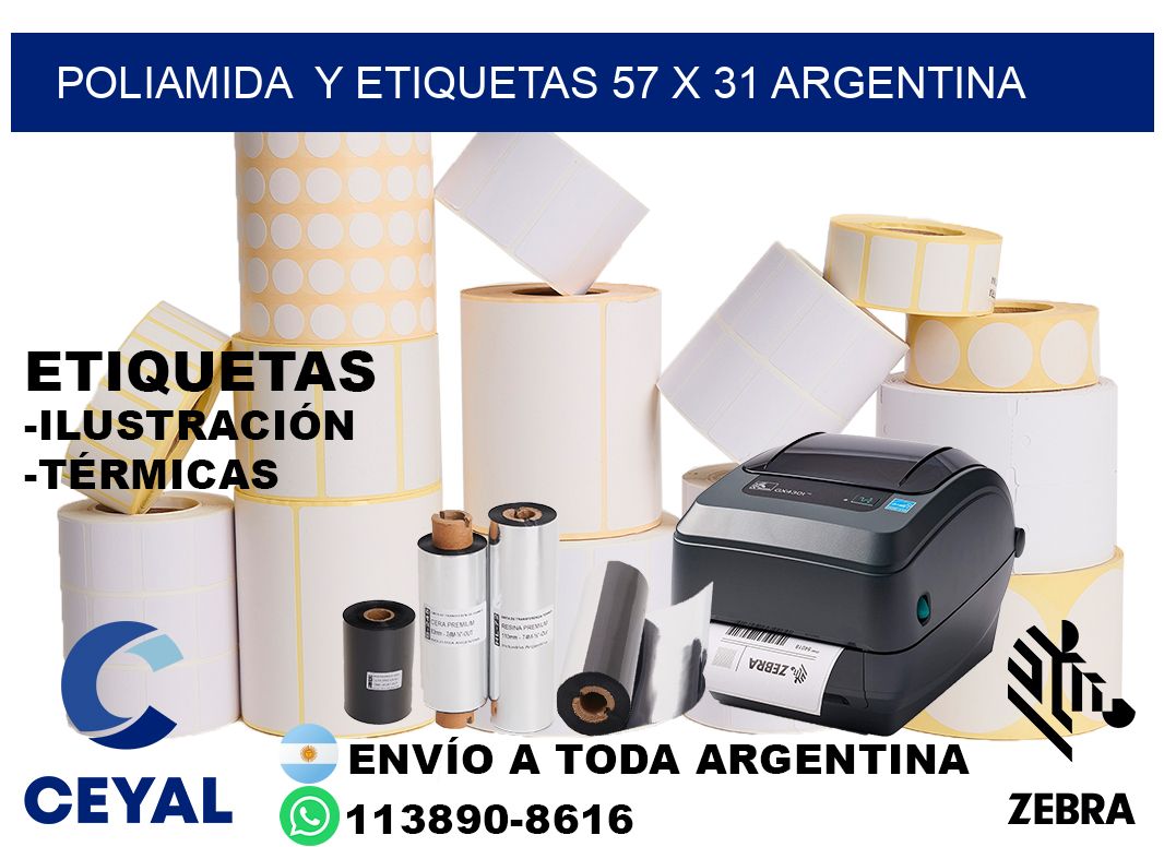 Poliamida  y etiquetas 57 x 31 argentina