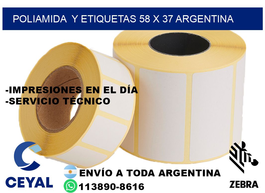 Poliamida  y etiquetas 58 x 37 argentina