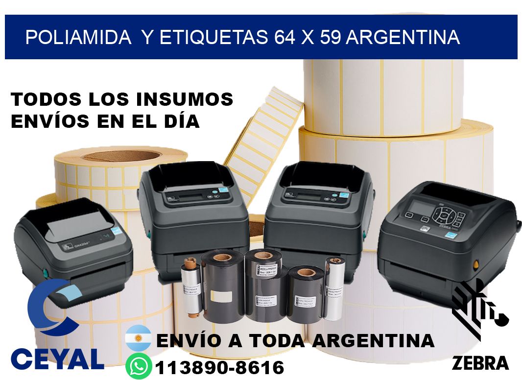 Poliamida  y etiquetas 64 x 59 argentina