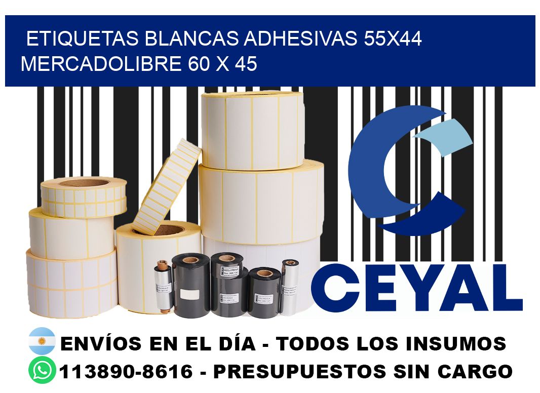 etiquetas blancas adhesivas 55x44 mercadolibre 60 x 45