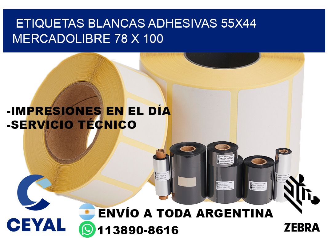 etiquetas blancas adhesivas 55x44 mercadolibre 78 x 100