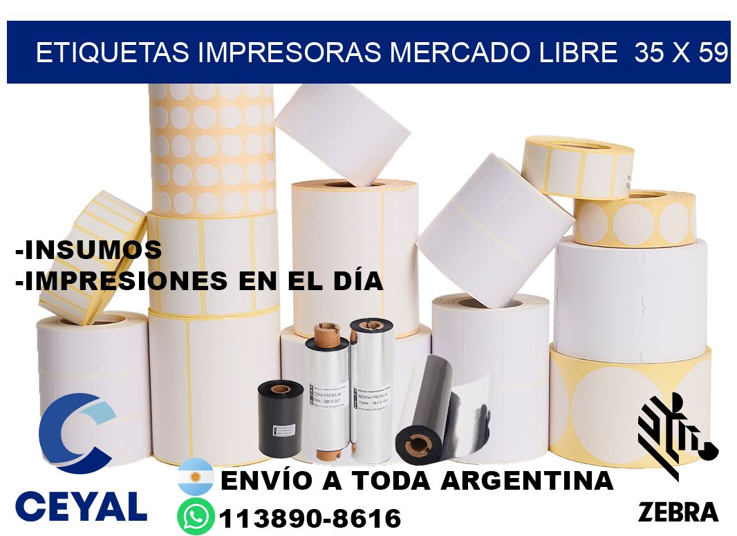 etiquetas impresoras mercado libre  35 x 59