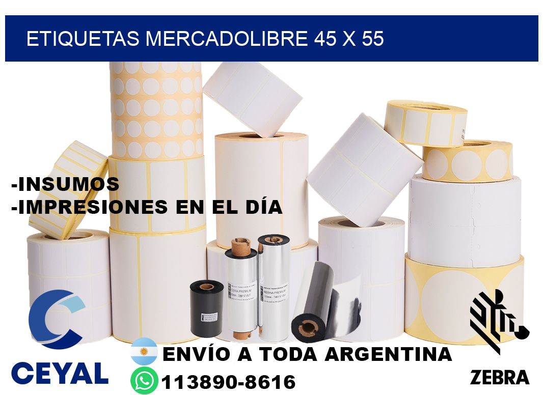 etiquetas mercadolibre 45 x 55
