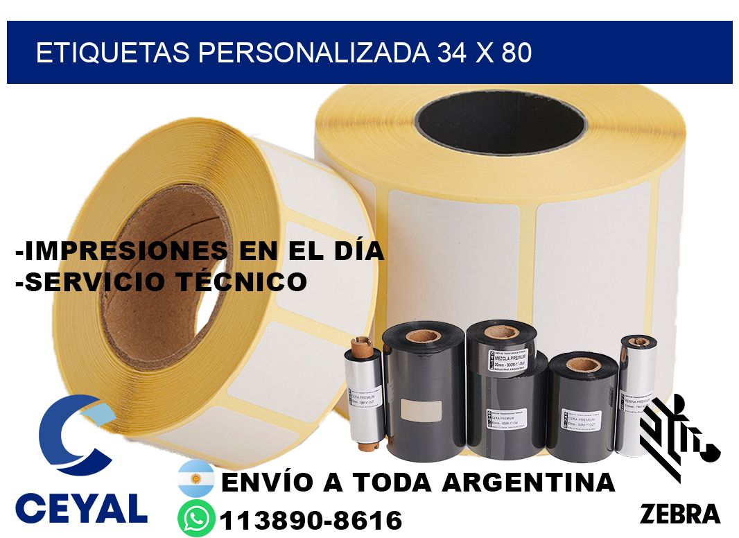 etiquetas personalizada 34 x 80