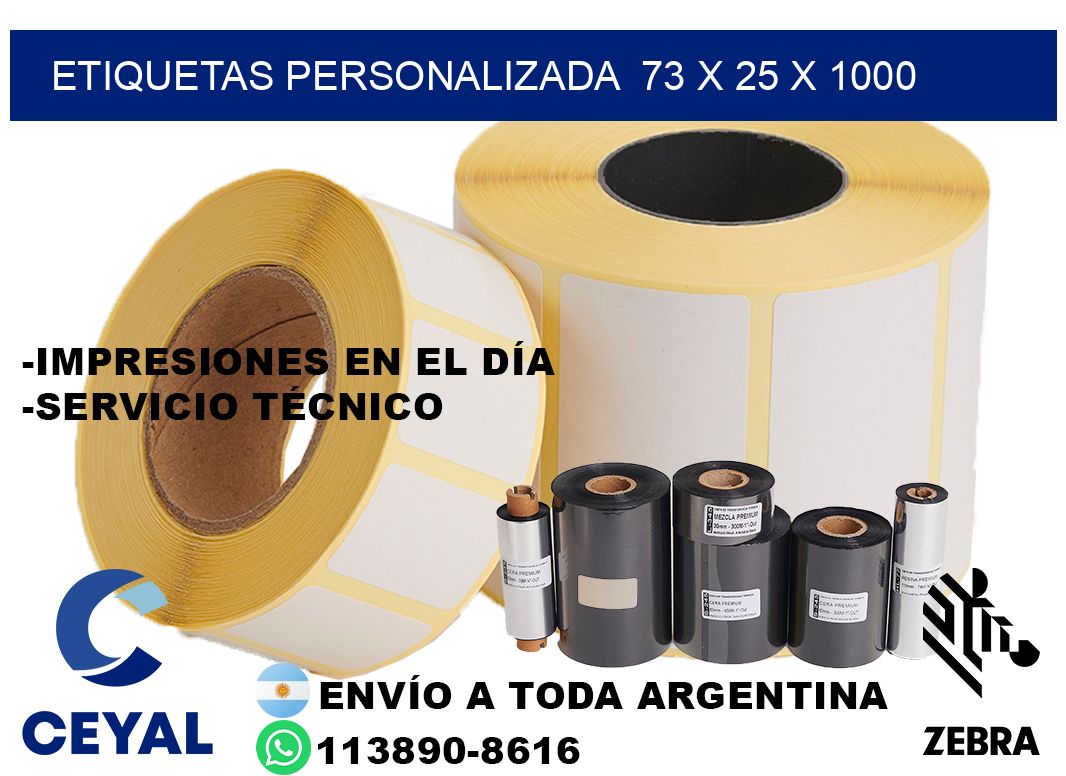 etiquetas personalizada  73 x 25 x 1000