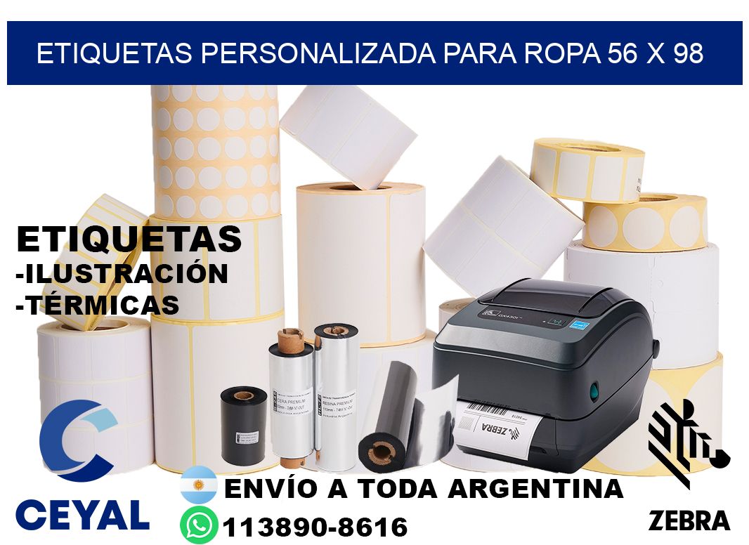 etiquetas personalizada para ropa 56 x 98