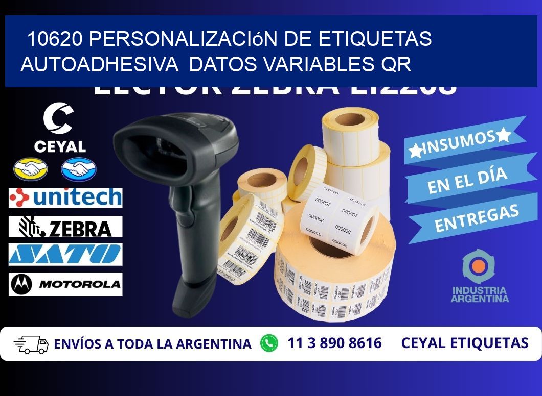 10620 Personalización de etiquetas autoadhesiva  datos variables QR