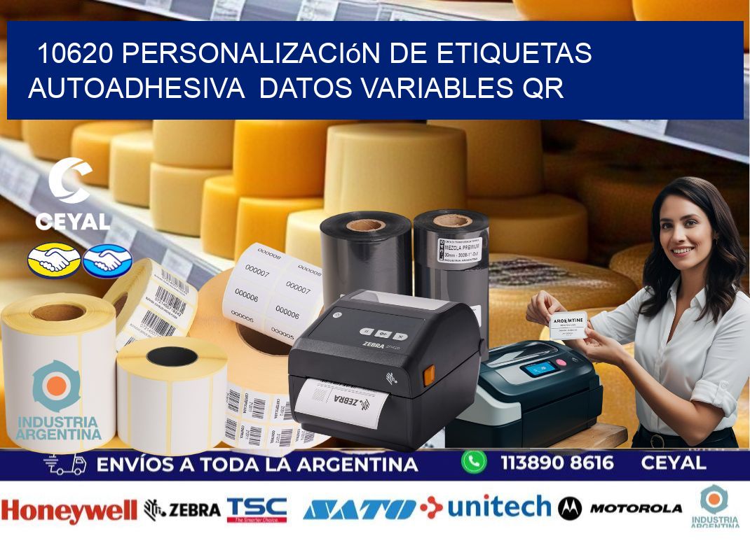 10620 Personalización de etiquetas autoadhesiva  datos variables QR