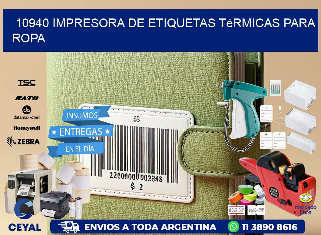 10940 impresora de etiquetas térmicas para ropa