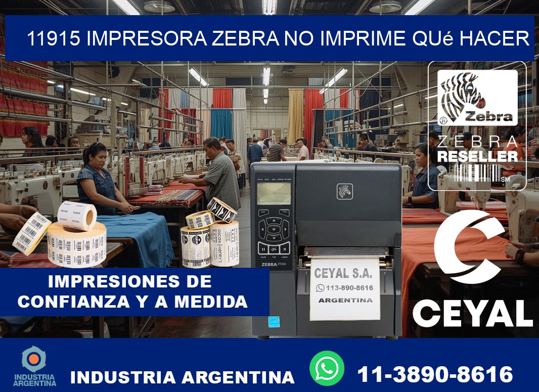 11915 impresora zebra no imprime qué hacer