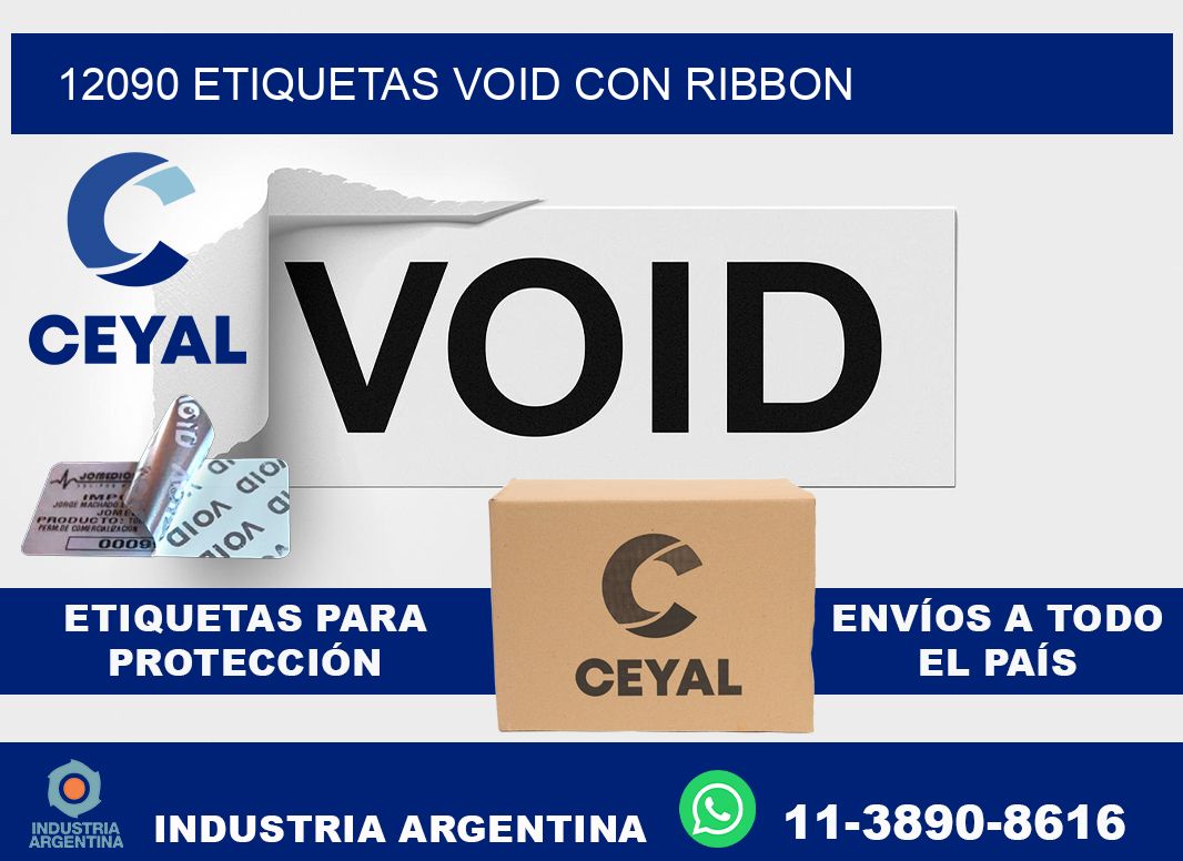 12090 etiquetas void con ribbon