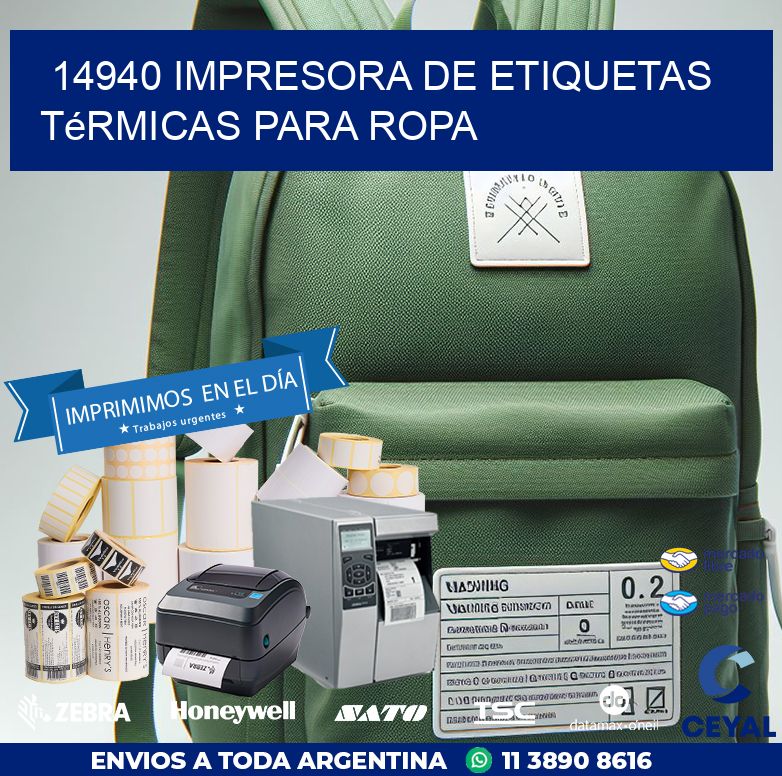 14940 impresora de etiquetas térmicas para ropa