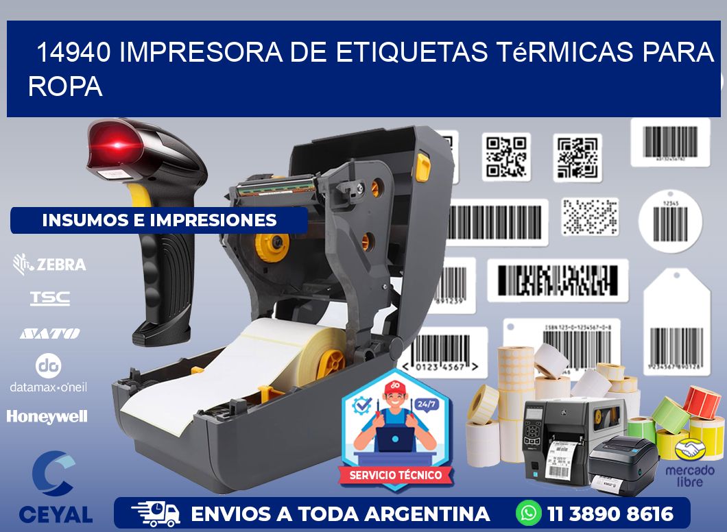 14940 impresora de etiquetas térmicas para ropa