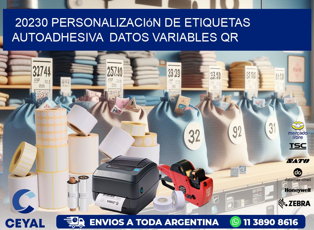 20230 Personalización de etiquetas autoadhesiva  datos variables QR