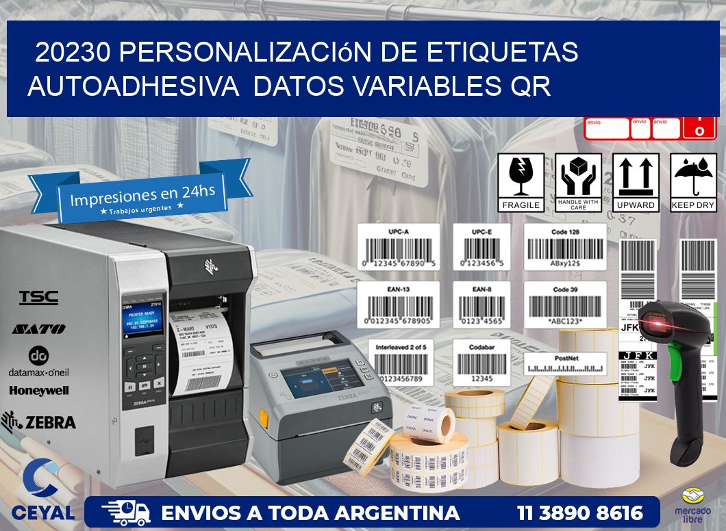 20230 Personalización de etiquetas autoadhesiva  datos variables QR