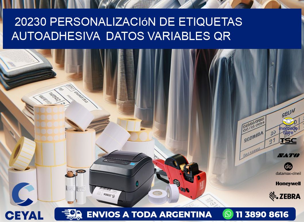 20230 Personalización de etiquetas autoadhesiva  datos variables QR