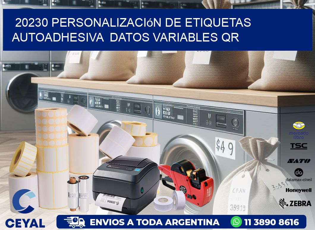 20230 Personalización de etiquetas autoadhesiva  datos variables QR