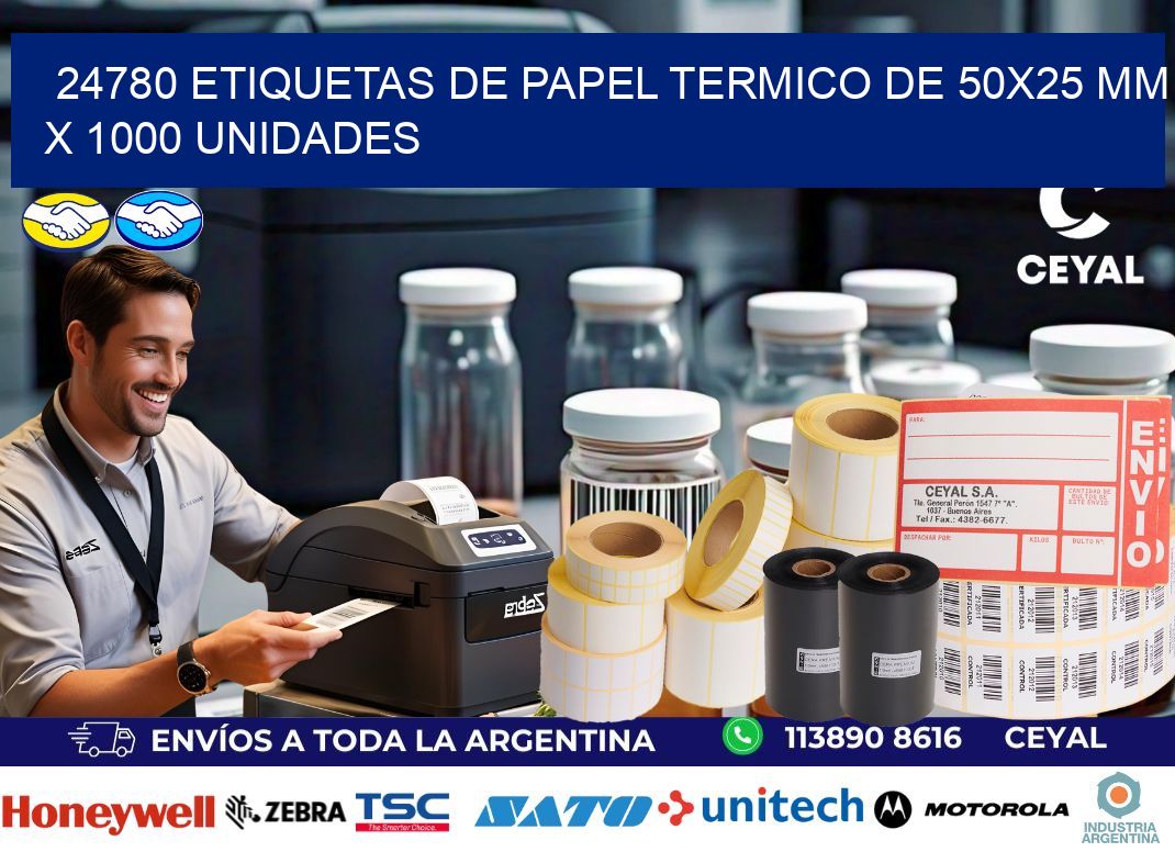 24780 Etiquetas De Papel Termico De 50×25 Mm X 1000 Unidades