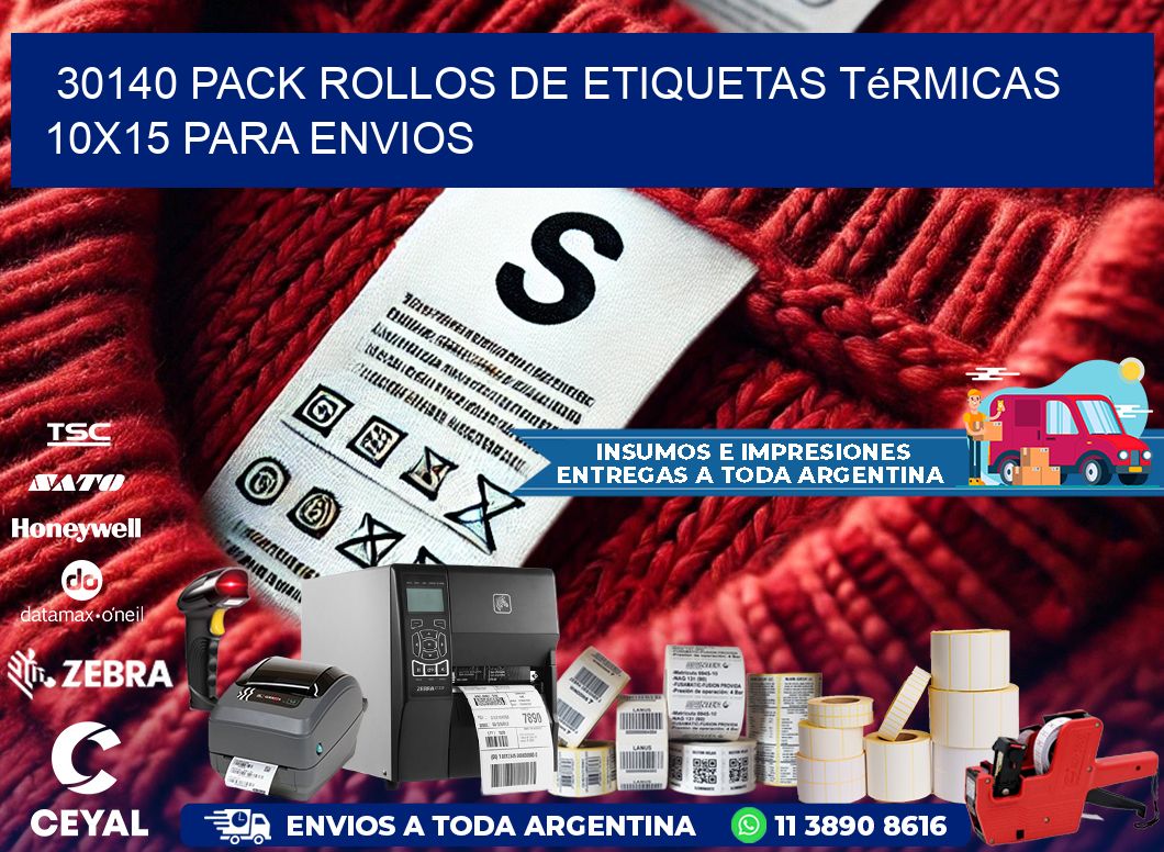 30140 pack rollos de etiquetas térmicas 10x15 para Envios
