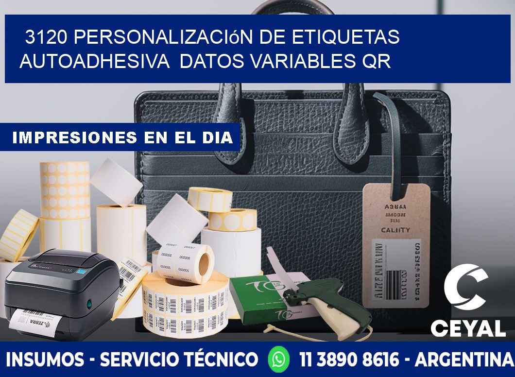 3120 Personalización de etiquetas autoadhesiva  datos variables QR