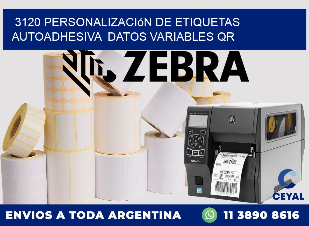 3120 Personalización de etiquetas autoadhesiva  datos variables QR