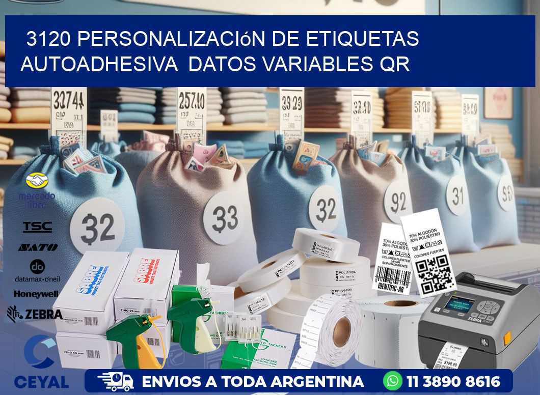 3120 Personalización de etiquetas autoadhesiva  datos variables QR
