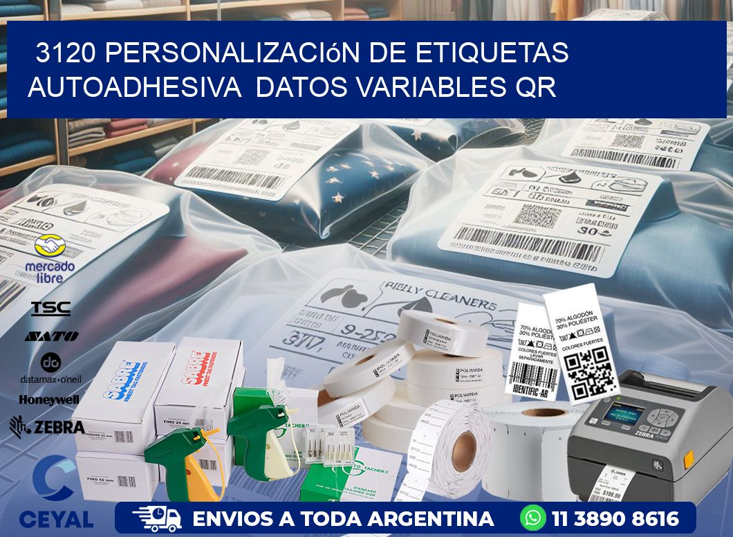 3120 Personalización de etiquetas autoadhesiva  datos variables QR