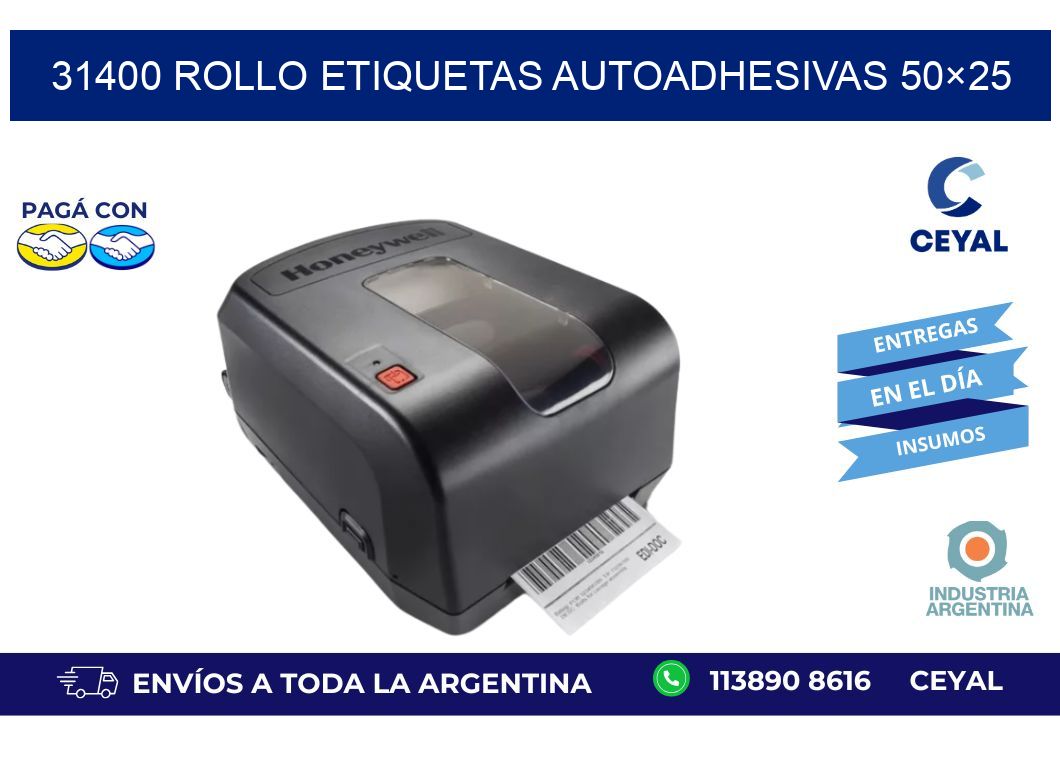 31400 Rollo Etiquetas autoadhesivas 50×25