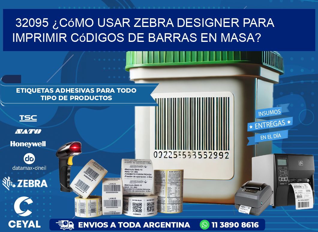 32095 ¿Cómo usar Zebra Designer para imprimir códigos de barras en masa?
