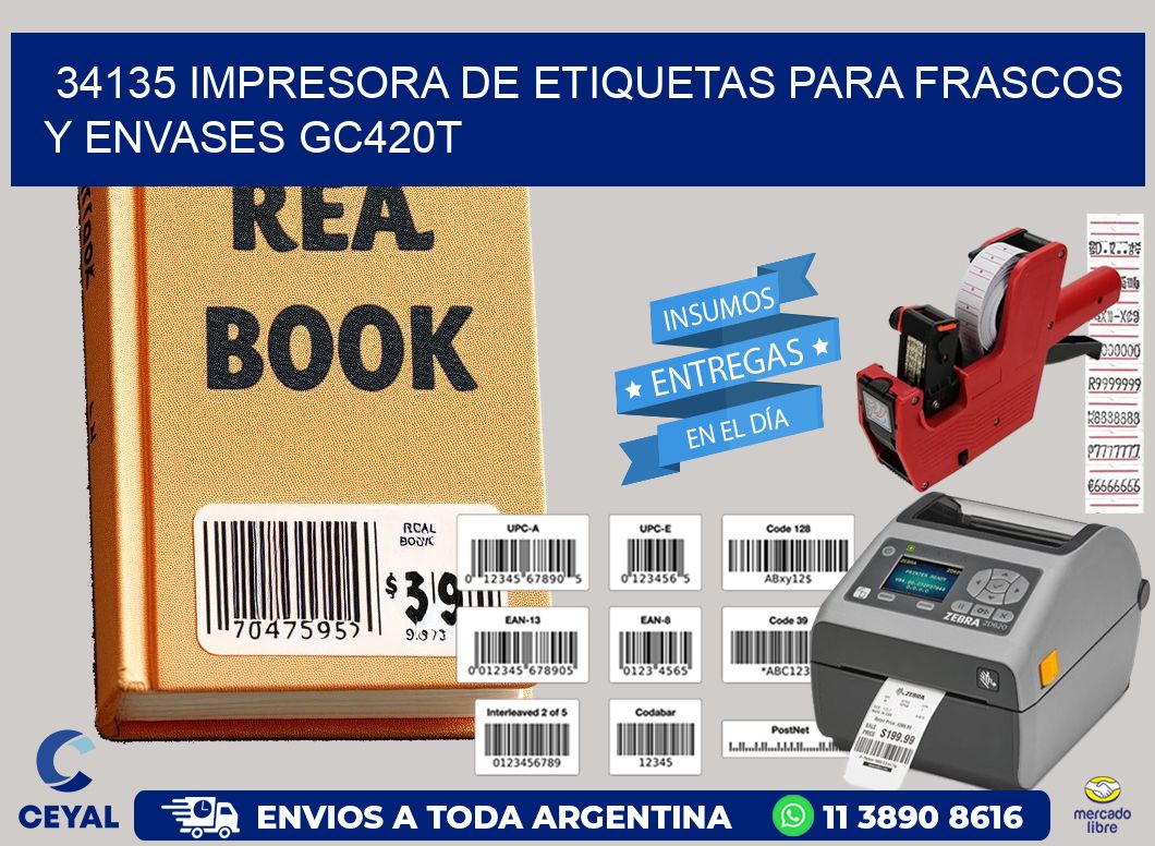 34135 impresora de etiquetas para frascos y envases GC420T