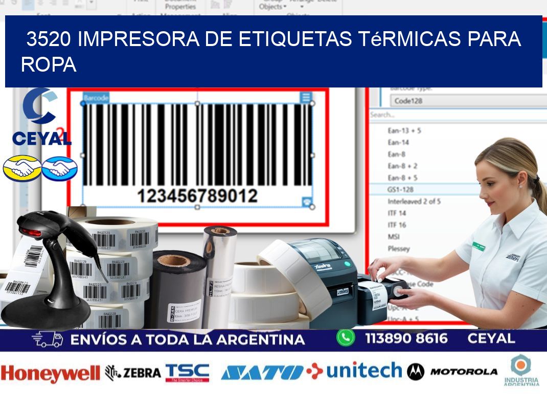 3520 impresora de etiquetas térmicas para ropa