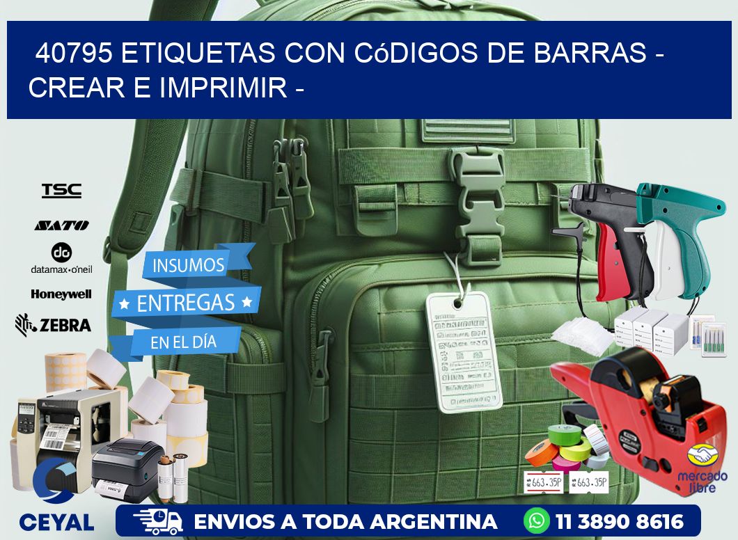 40795 etiquetas con códigos de barras – Crear e imprimir –