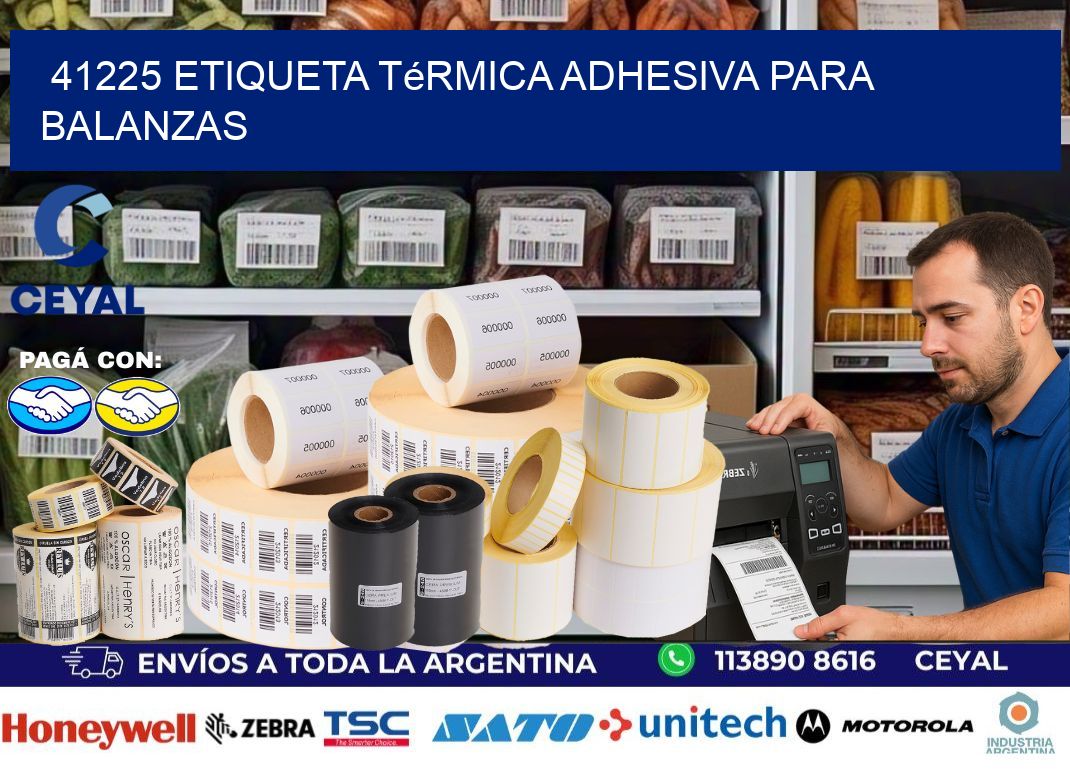 41225 Etiqueta térmica adhesiva para balanzas