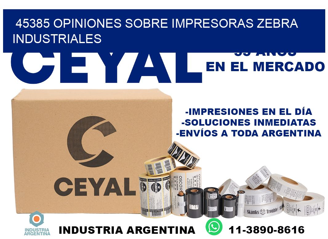 45385 opiniones sobre impresoras zebra industriales