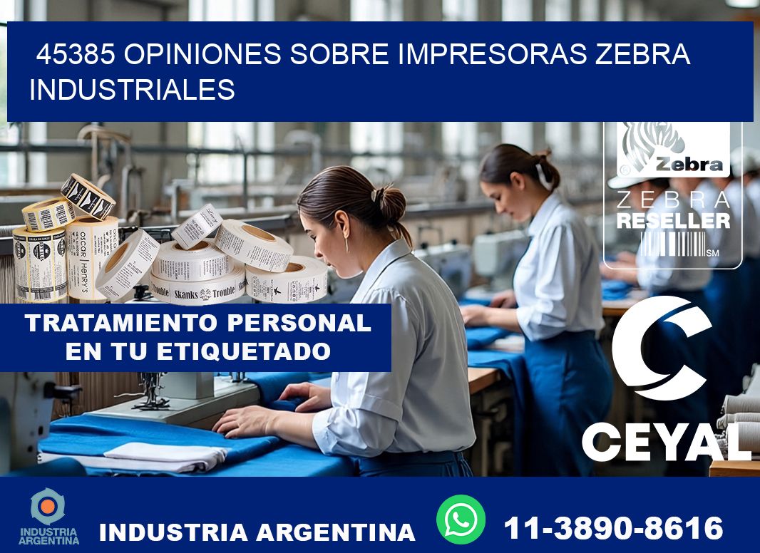 45385 opiniones sobre impresoras zebra industriales