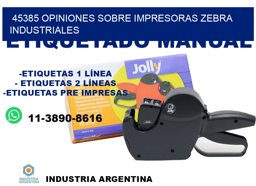 45385 opiniones sobre impresoras zebra industriales