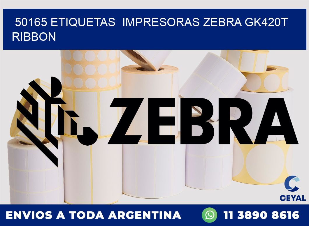 50165 Etiquetas  impresoras zebra gk420t ribbon