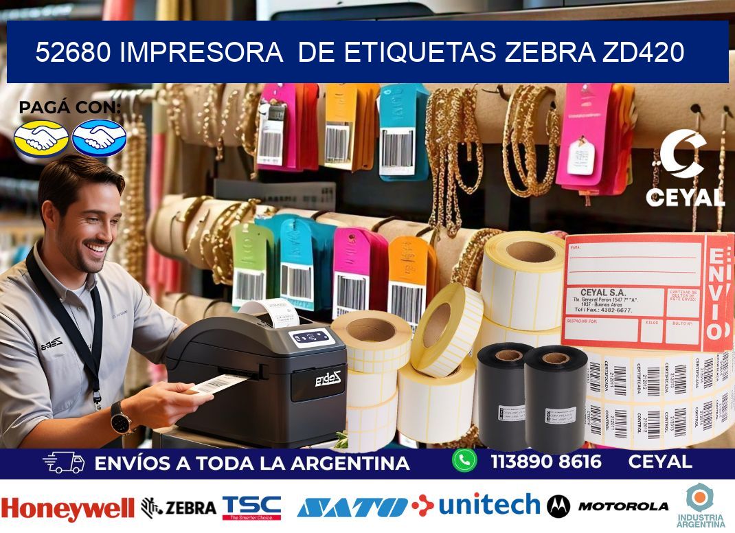 52680 impresora de etiquetas Zebra ZD420