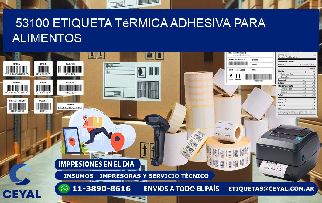 53100 Etiqueta térmica adhesiva para Alimentos