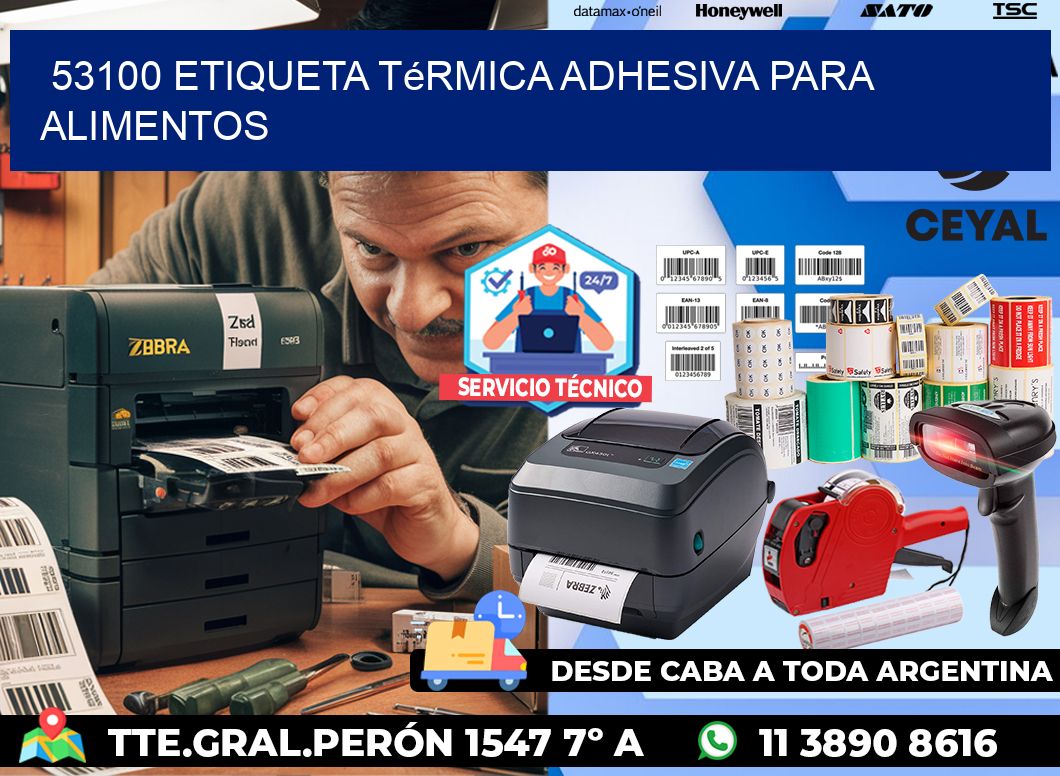 53100 Etiqueta térmica adhesiva para Alimentos