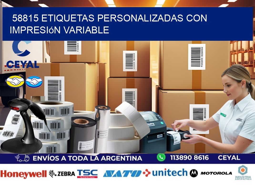 58815 etiquetas personalizadas con impresión variable
