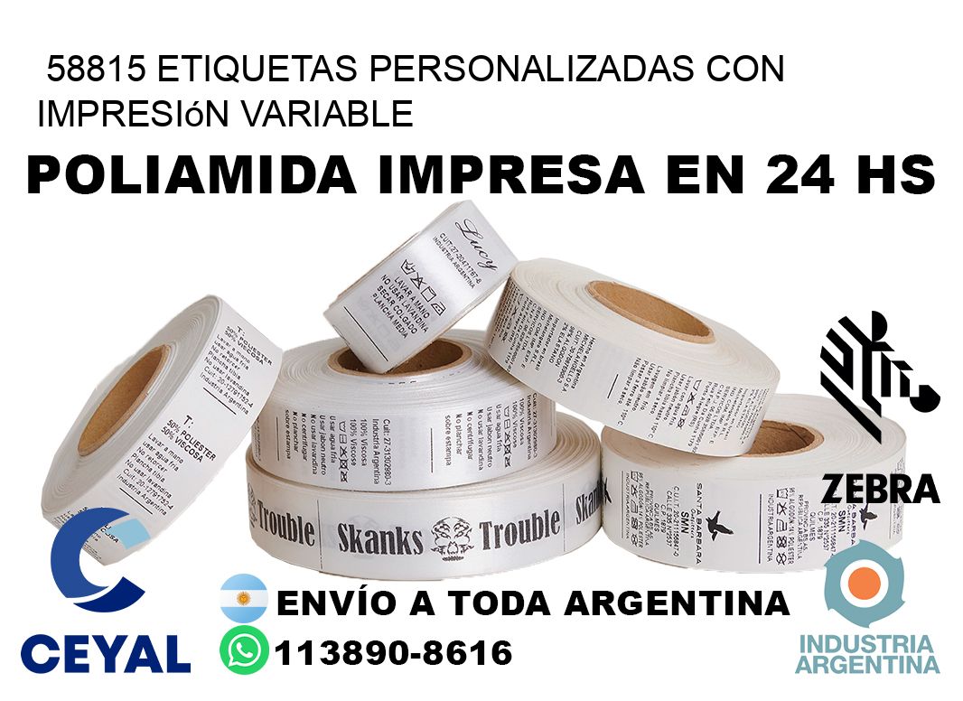 58815 etiquetas personalizadas con impresión variable