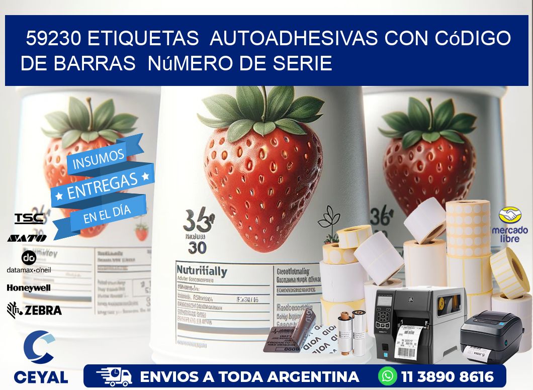 59230 etiquetas  autoadhesivas con código de barras  número de serie